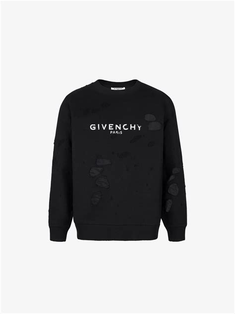 givenchy painted sweat shirt|Givenchy destroyed sweatshirt.